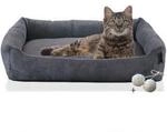 Rohrschneider &reg; Katzenbett waschbar mit Gratis-Beigabe, robuster Fein-Cordstoff