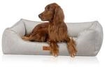 Knuffelwuff orthop&auml;disches Hundebett aus Cord mit Handwebcharakter Nunavut hellgrau