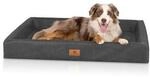 Knuffelwuff orthop&auml;disches Hundebett Austin aus Kunstleder schwarz XL