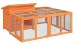 VidaXL Kaninchenstall 144x123x67,5 cm (L x B x H) naturfarben