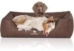 Knuffelwuff Orthop&auml;disches Hundebett Rockland aus Kunstleder braun XL