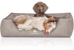 Knuffelwuff Hundebett Scottsdale aus Kunstleder hellgrau XXXL