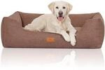Knuffelwuff Hundebett Lotte aus Velours mit feinem Handwebcharakter hellbraun...