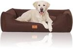 Knuffelwuff Hundebett Lotte aus Velours mit feinem Handwebcharakter braun XXL