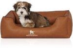 Knuffelwuff Hundebett Henderson aus marmoriertem Kunstleder terracotta M-L