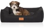 Knuffelwuff Hundebett Lotte aus Velours mit feinem Handwebcharakter schwarz M-L