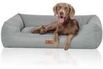 Knuffelwuff Hundebett Emma aus Velours mit feinem Handwebcharakter in...