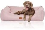 Knuffelwuff Hundebett Emma aus Velours mit feinem Handwebcharakter in...