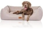 Knuffelwuff Hundebett Emma aus Velours mit feinem Handwebcharakter in...