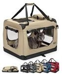 Lionto Hundetransportbox - faltbar - beige L