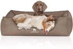 Knuffelwuff Orthop&auml;disches Hundebett Rockland aus Kunstleder stone clay XXXL
