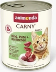 animonda Carny Nassfutter Katze Adult Rind, Pute und Kaninchen 6x800 g 4,8 kg,