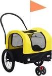 VidaXL Hunde 2-in-1 Fahrradanh&auml;nger & Jogger gelb