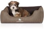 Knuffelwuff Orthop&auml;disches Hundebett Outlander aus laser-gestepptem Kunstleder braun