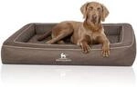 Knuffelwuff Orthop&auml;disches Hundebett aus Laser gestepptem Kunstleder Montego...