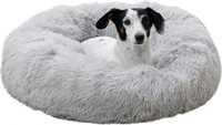 Kerbl Pet Kuschelbett Fluffy, Hellgrau, Rund, &Oslash;76cmx19cm