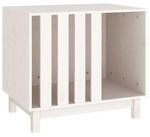 VidaXL Hundeh&uuml;tte Massivholz Kiefer Hundeh&ouml;hle Hundebett wei&szlig; 70 cm, 50 cm, 62 cm