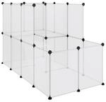 VidaXL Kleintierk&auml;fig PP Stahl Freigehege Transparent/Schwarz