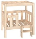 VidaXL erh&ouml;htes Hundebett aus Kiefernholz naturfarben 43 cm, 70 cm, 43 cm