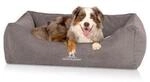Knuffelwuff orthop&auml;disches Hundebett mit F&auml;cher-Wendekissen Baltimore grau M-L