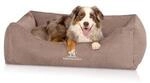 Knuffelwuff orthop&auml;disches Hundebett mit F&auml;cher-Wendekissen Baltimore beige XL