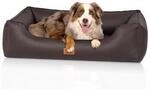 Knuffelwuff orthop&auml;disches Hundebett aus Kunstleder Lovelock braun M-L