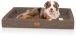 Knuffelwuff orthop&auml;disches Hundebett Austin aus Kunstleder braun M-L