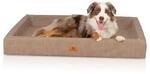 Knuffelwuff orthop&auml;disches Hundebett Austin aus Kunstleder braun/ beige XL