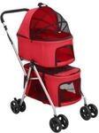 VidaXL Hundewagen 83x48x97cm (L x B x H) rot