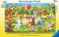Ravensburger Tierische Geburtstagsfeier - Rahmenpuzzle 15 Teile