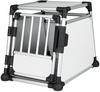 TRIXIE Transportbox Aluminium silber/hellgrau Transportbox Größe M (55 x 62 x...