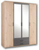 Schlafkontor Chicago Kleiderschrank Holzwerkstoff Melamin 4 Türen 159x197x54 cm