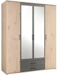 Pol Power Chicago Kleiderschrank Holzwerkstoff Melamin 4 T&uuml;ren 159x197x54 cm