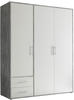 Schlafkontor Valencia Kleiderschrank Laminat 3 Türen 155x195x60 cm Beton...