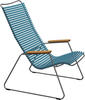 HOUE CLICK Relaxsessel Lounge Chair Bambusarmlehnen Stahlgestell Petrol