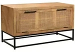 SIT M&ouml;bel CANE Schuhschrank Metall/Mango lackiert mit Rattan-Front - Schwarz