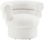 SalesFever Cocktailsessel Boucl&eacute;stoff Wei&szlig; - Wei&szlig;