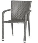 Siena Garden Minas Stapelsessel 60x56x83 cm Aluminium/Schwarz - Schwarz
