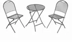 MWH Caf&eacute; Latte 3-tlg. Bistro-Set Stahl Iron Grey - Iron Grey
