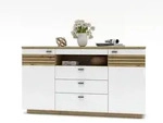 Wohn-Concept Fresno Sideboard Holzwerkstoff Wei&szlig; matt/Eiche Artisan