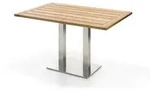 Niehoff Bistro Tisch Edelstahl Teak 68x68 - 140x95 cm
