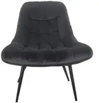 SalesFever Sessel XXL Metall/Samt - Schwarz
