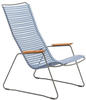 HOUE CLICK Relaxsessel Lounge chair Bambusarmlehnen Stahlgestell Pigeon blue