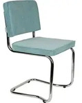 2er Set Zuiver Ridge Rib Kink Esszimmerstuhl Stahl/Polyester stapelbar - Silber