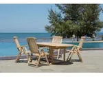 M&ouml;bilia Sitzgruppe 1 x Tisch + 4 x Armlehnst&uuml;hle Teak natur