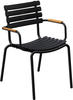 HOUE ReCLIPS Stuhl mit Armlehne Aluminiumgestell Black