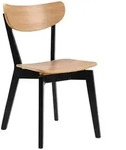 Actona Roxby Esszimmerstuhl Rubberwood/Holz - matt schwarz