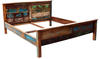 SIT Möbel RIVERBOAT Bett Altholz mit starken Gebrauchsspuren lackiert bunt x cm