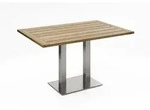 Niehoff Bistro Tisch Edelstahl Teak 68x68 - 140x95 cm