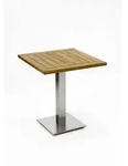 Niehoff Bistro Tisch Edelstahl Teak 68x68 - 140x95 cm